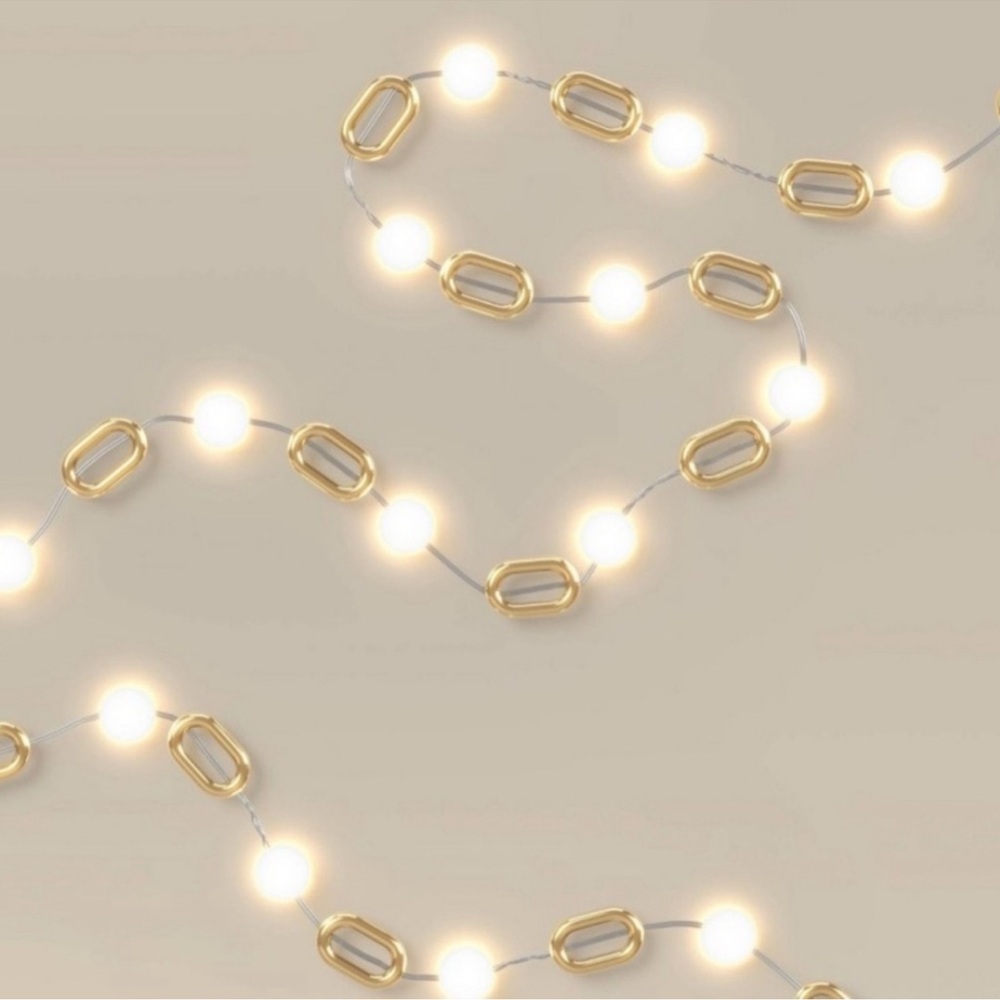 Kate Spade + Target  White and Gold Indoor/Outdoor String Lights. New in Box